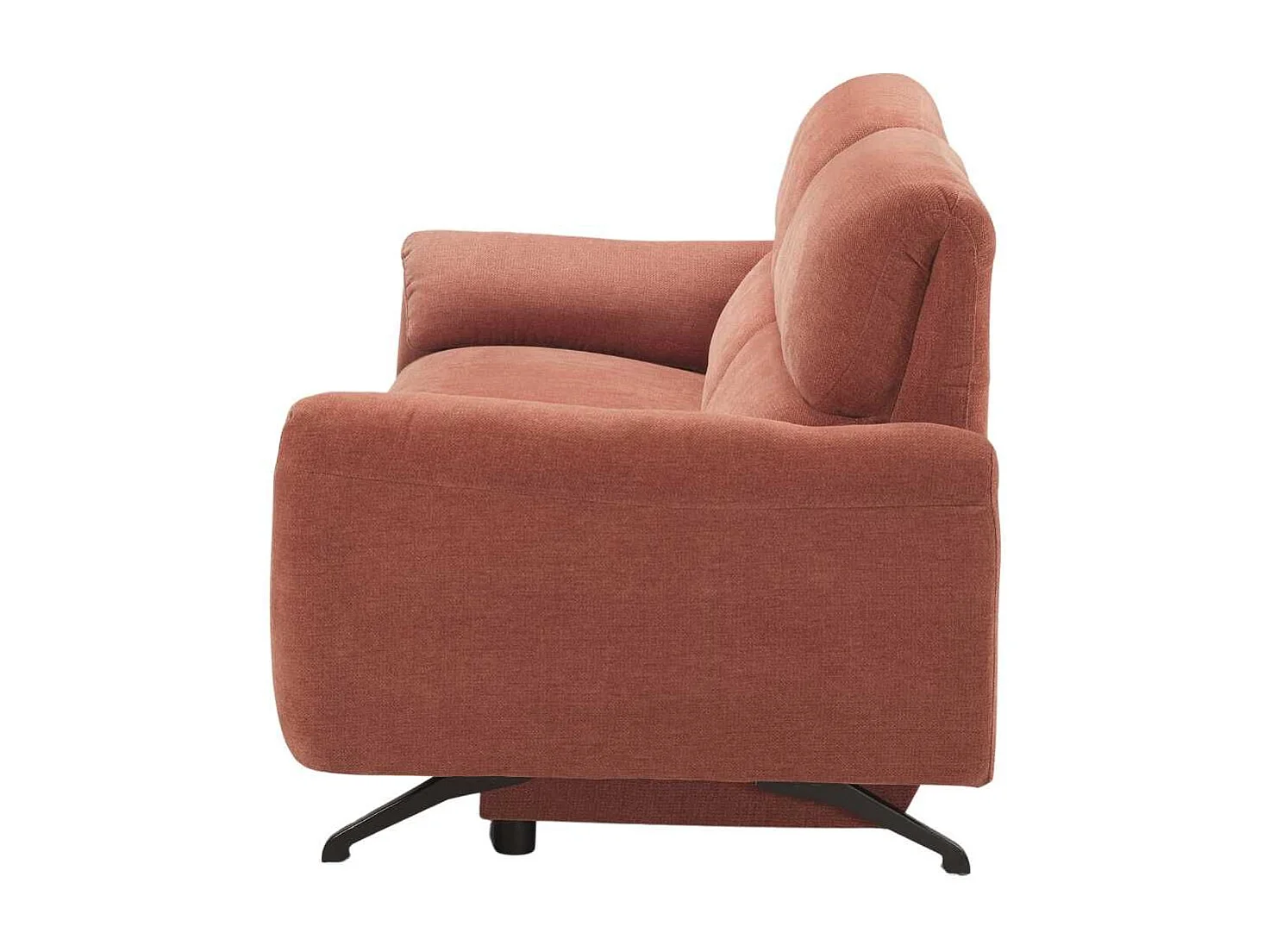 Canapé relax électrique 3 places tissu polyester terracotta - MALKO