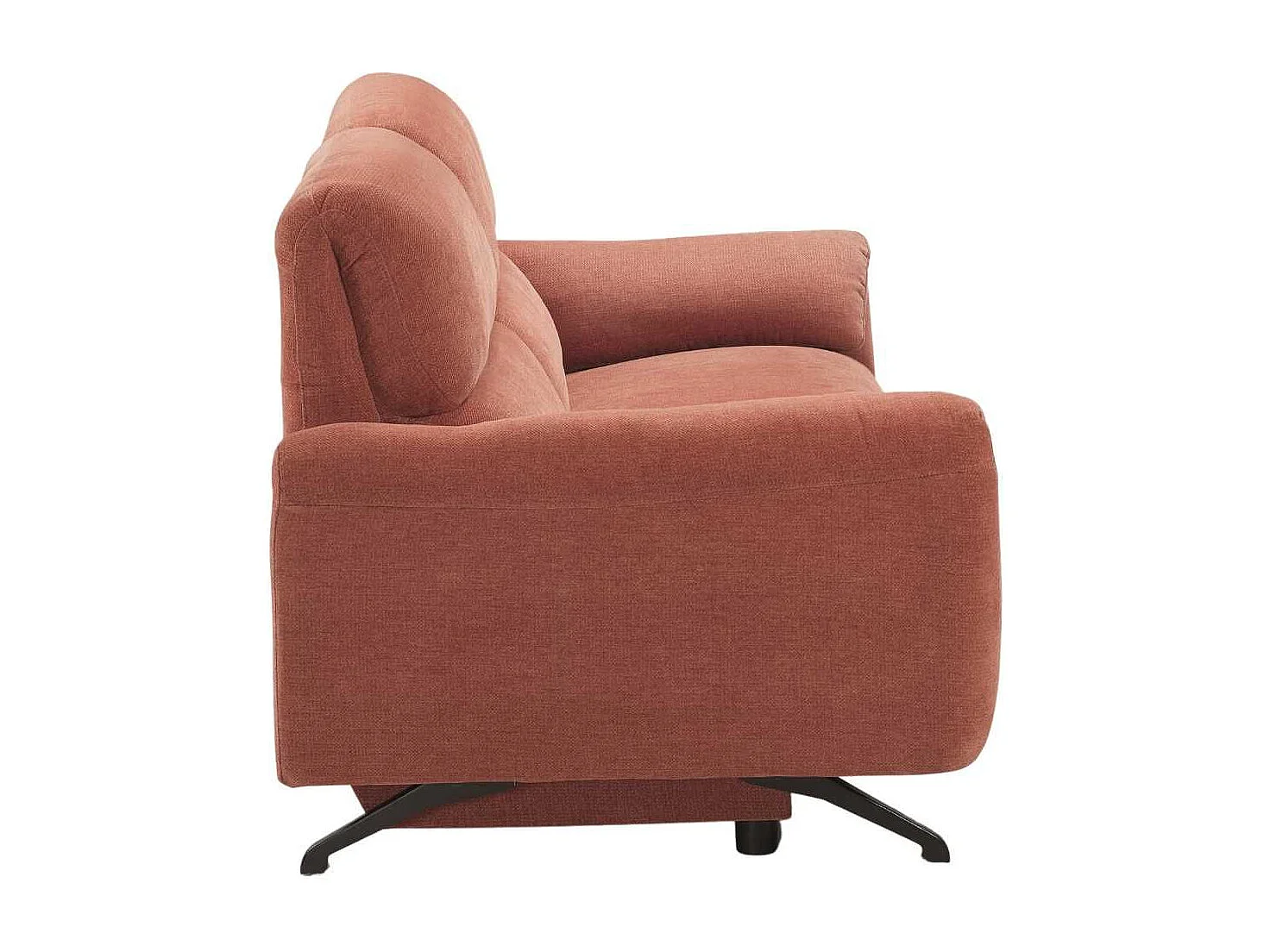 Canapé relax électrique 3 places tissu polyester terracotta - MALKO