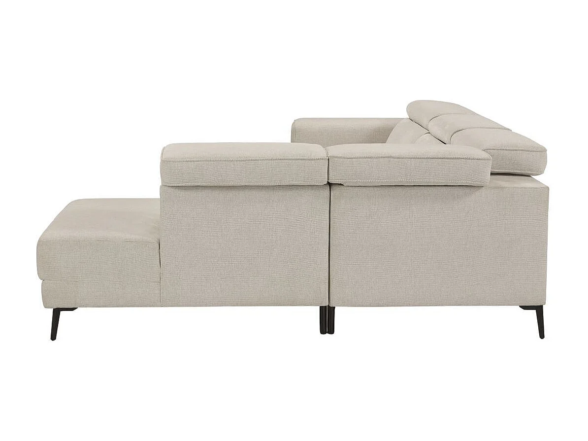 Canapé d'angle droit avec 2 places relax électrique tissu beige - BAMAKO