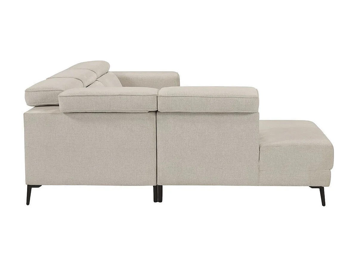 Canapé d'angle gauche avec 2 places relax électrique tissu beige - BAMAKO