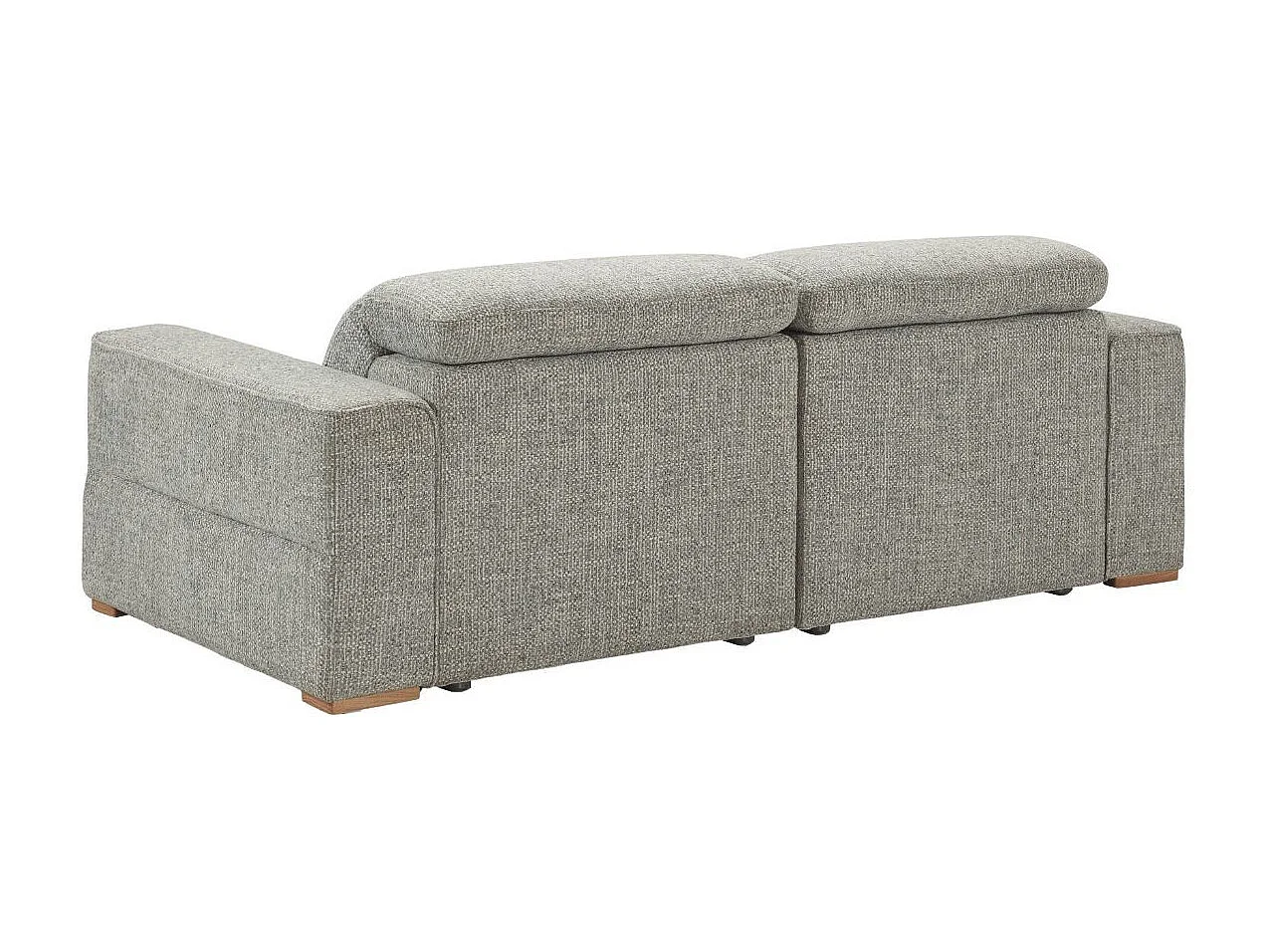 Canapé 3 places assises coulissantes électriques en tissu bouclé bleu-gris - HAVANA