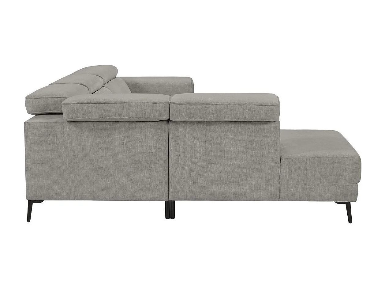 Canapé d'angle gauche avec 2 places relax électrique tissu gris - BAMAKO