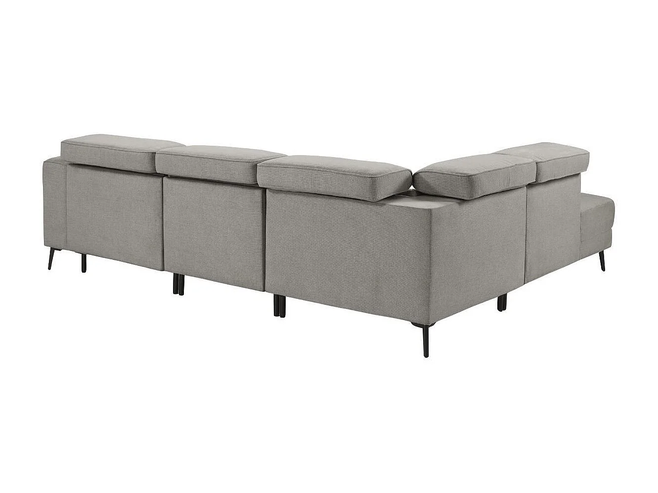 Canapé d'angle gauche avec 2 places relax électrique tissu gris - BAMAKO