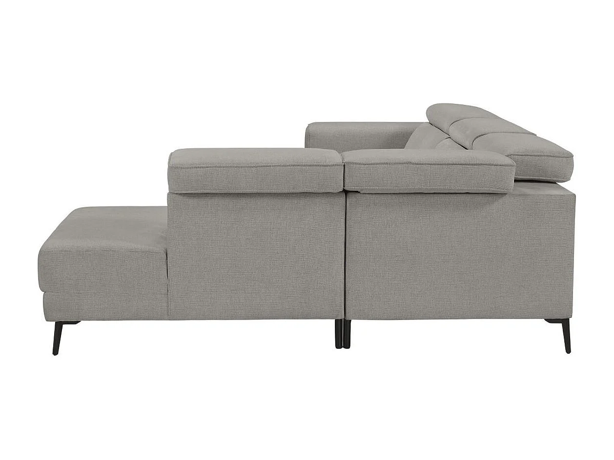 Canapé d'angle droit avec 2 places relax électrique tissu gris - BAMAKO