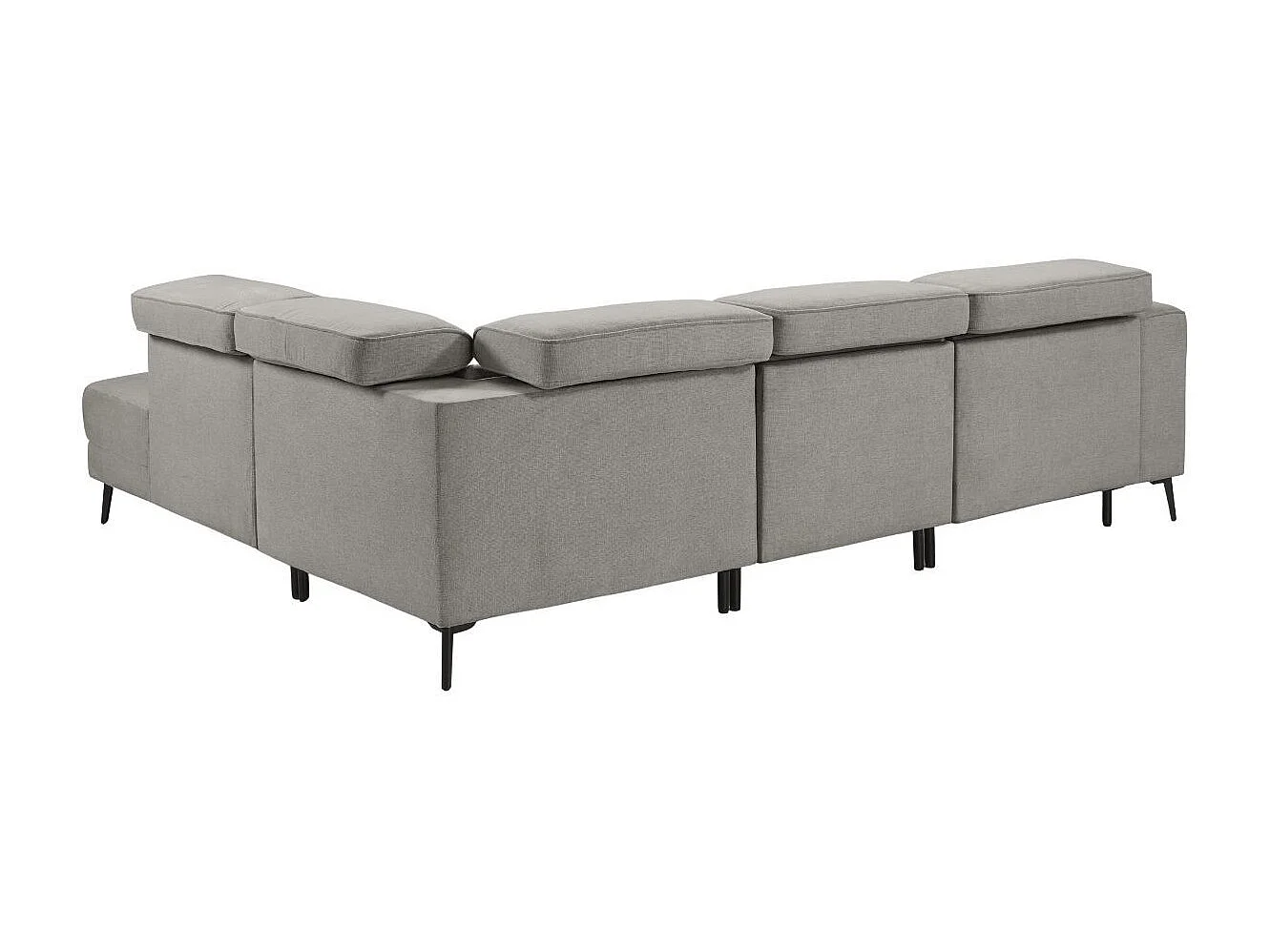 Canapé d'angle droit avec 2 places relax électrique tissu gris - BAMAKO