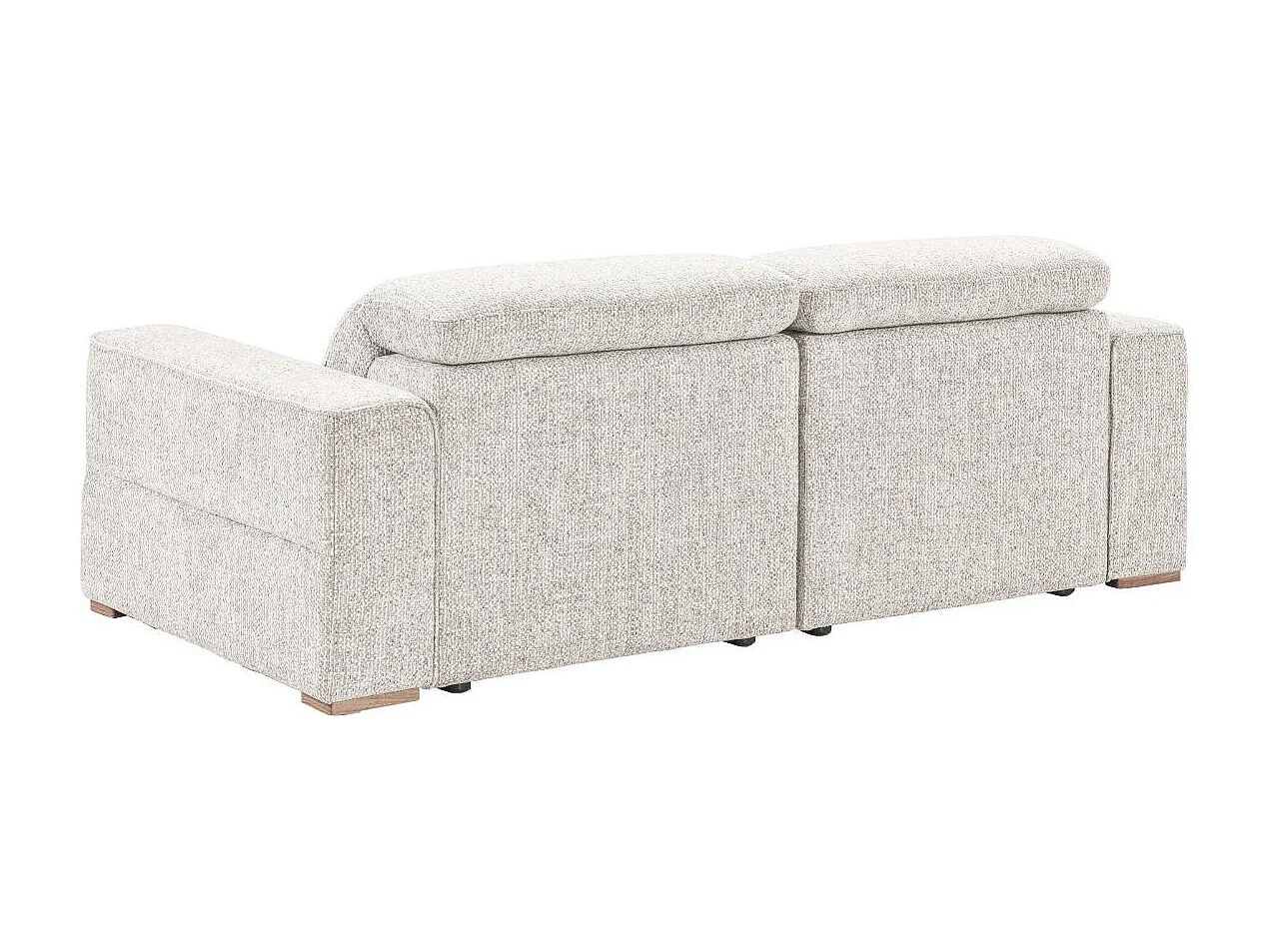 Canapé 3 places assises coulissantes électriques en tissu bouclé gris perle - HAVANA