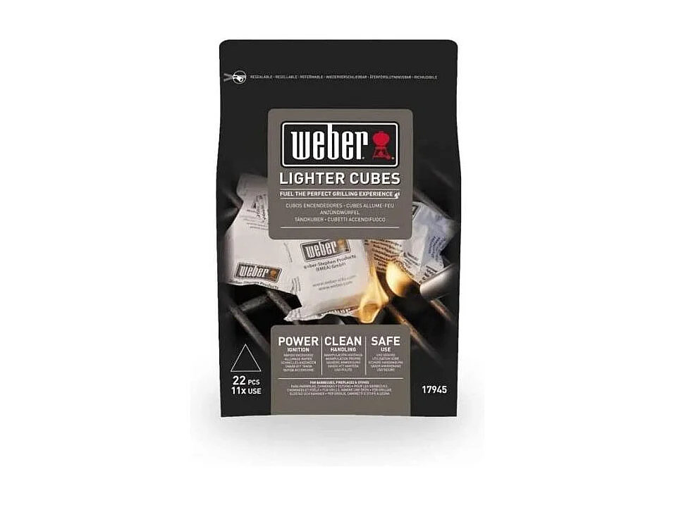 Weber aanmaakblokjes x22 - Milieuvriendelijke aanmaakblokjes voor houtskoolbarbecue, snel aansteken zelfs bij vochtig weer