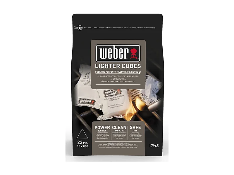 Weber aanmaakblokjes x22 - Milieuvriendelijke aanmaakblokjes voor houtskoolbarbecue, snel aansteken zelfs bij vochtig weer