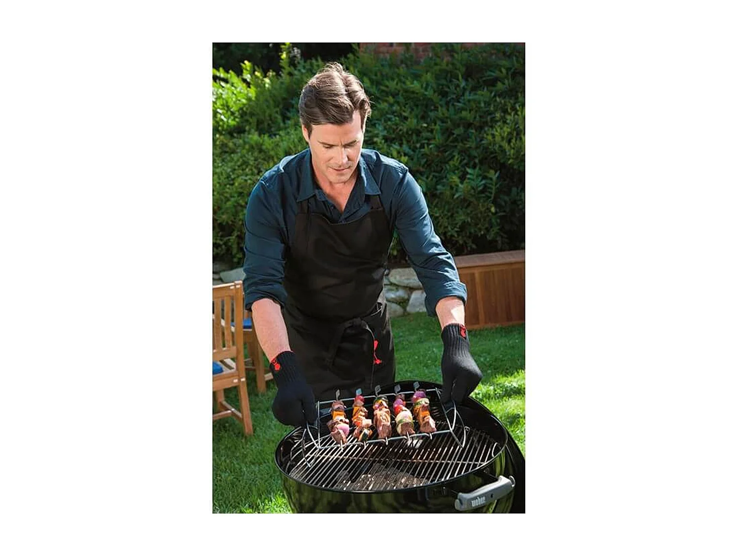 Weber Premium Barbecue Handschoenen Kevlar en Siliconen Maat S/M Zwart Antislip