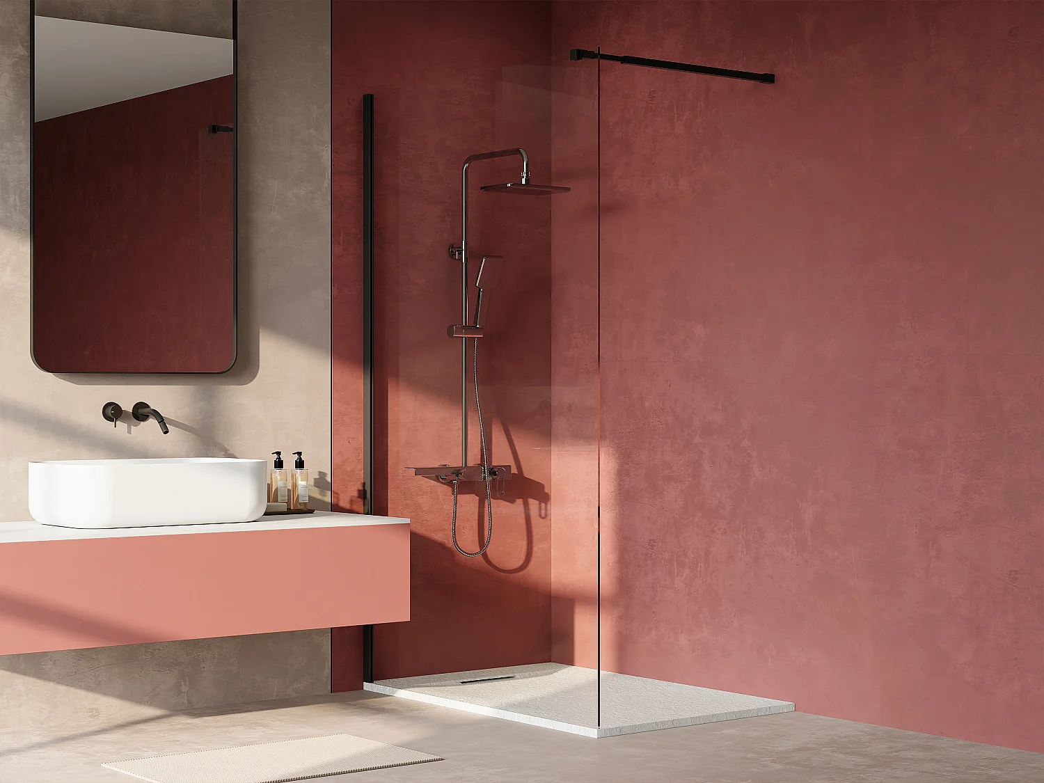 Receveur extra-plat à poser ou à encastrer recoupable en résine SMC avec siphon - Blanc mat - 120 x 80 cm - TARPOSA