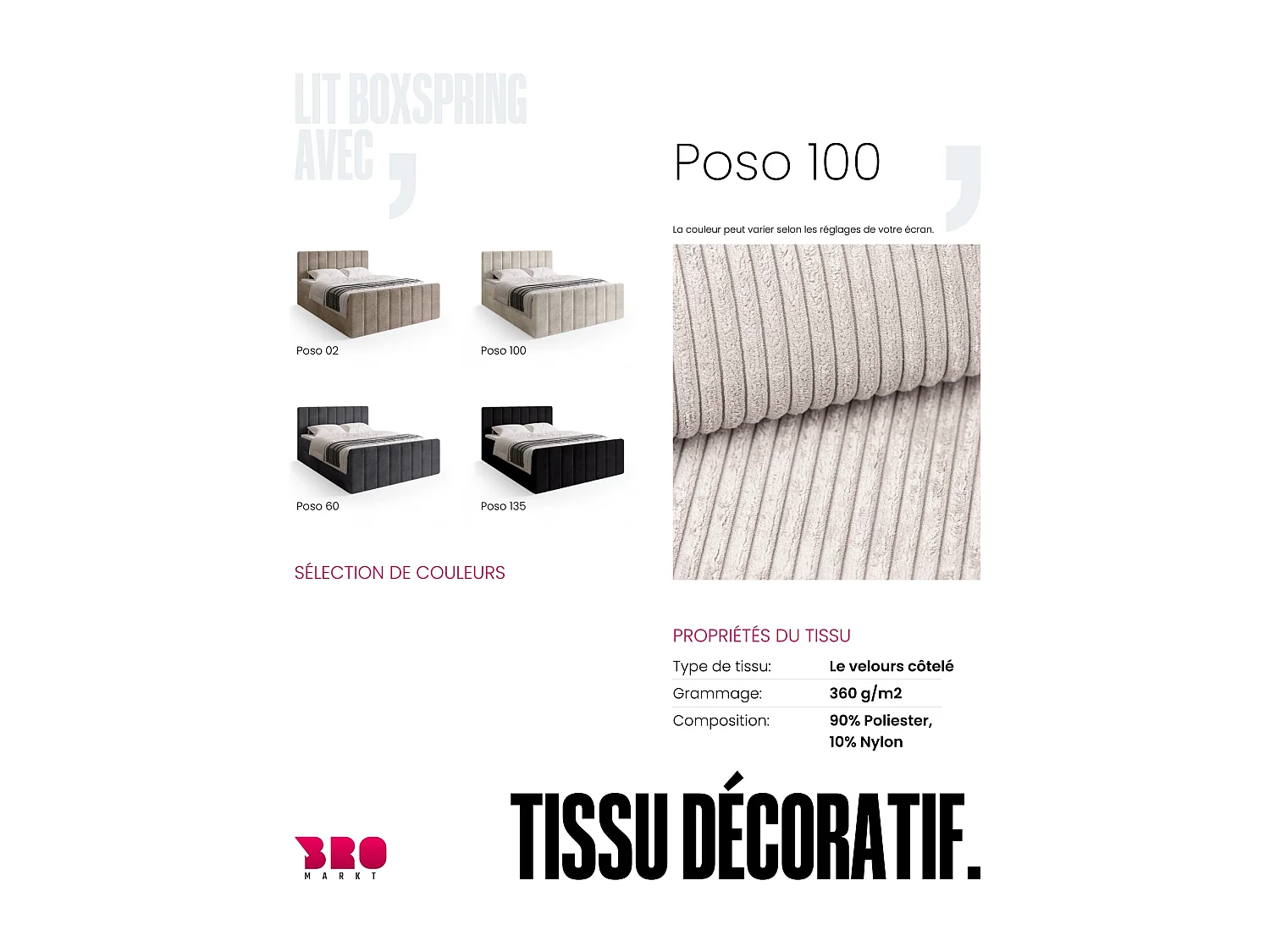 Lit boxspring avec rangement DENVER DUO - matelas - surmatelas - blanc - 140x200 cm