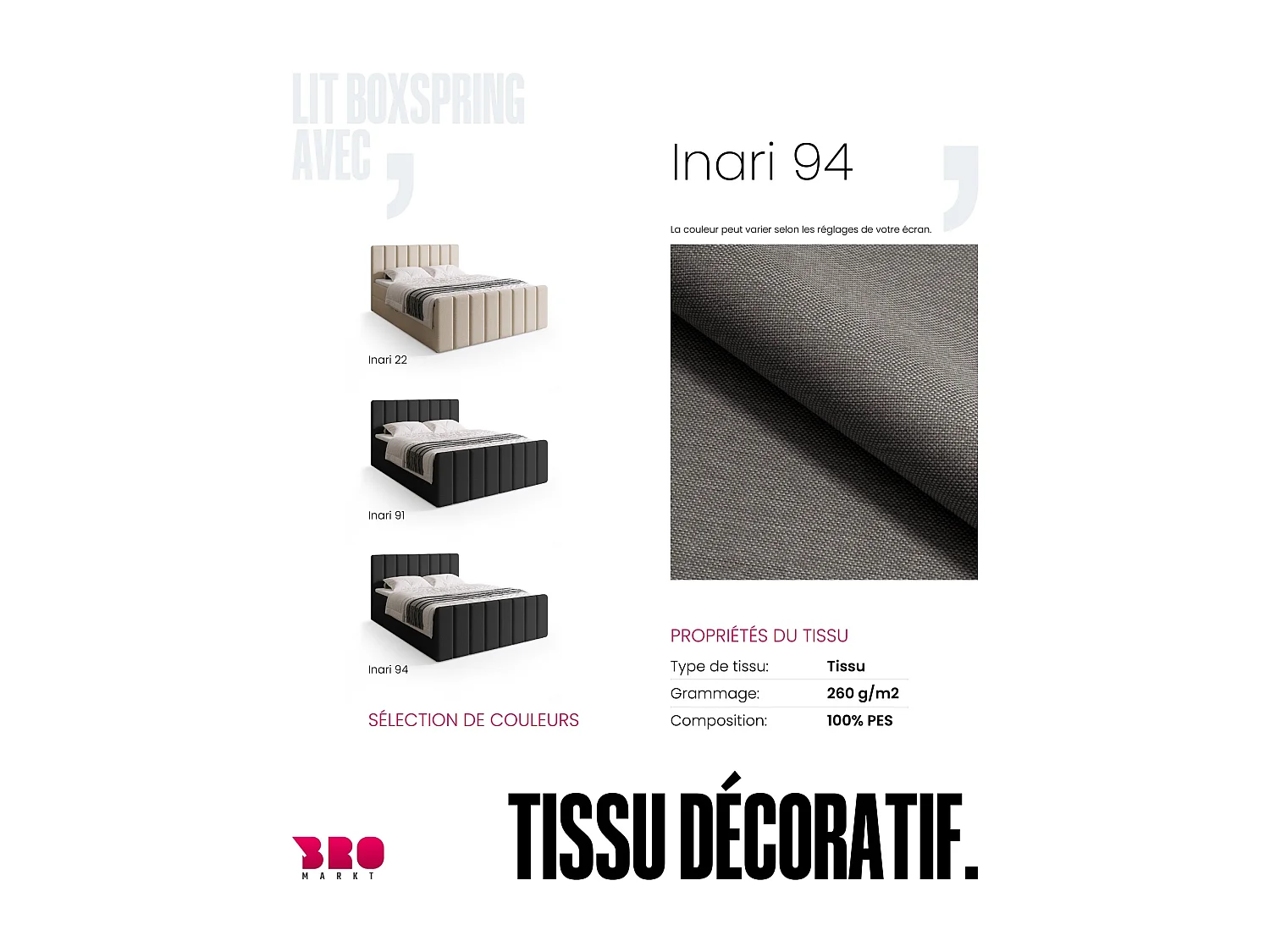 Lit boxspring avec rangement DENVER DUO - matelas - surmatelas - gris  - 140x200 cm