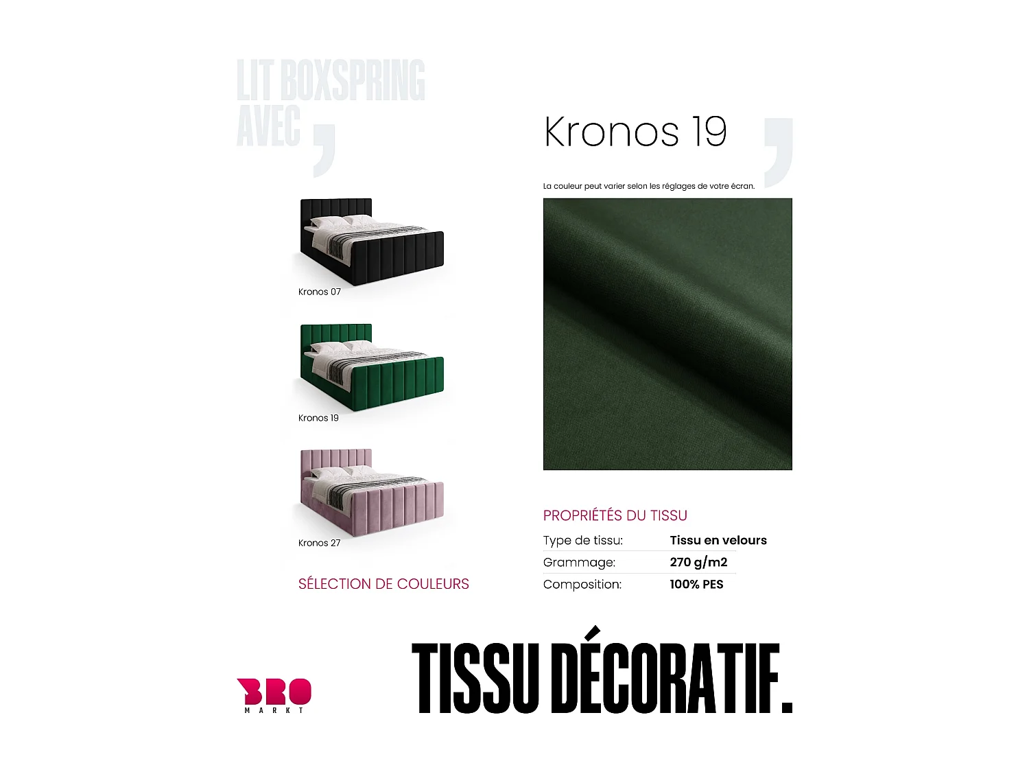 Lit boxspring avec rangement DENVER DUO - matelas - surmatelas - vert foncé - 180x200 cm