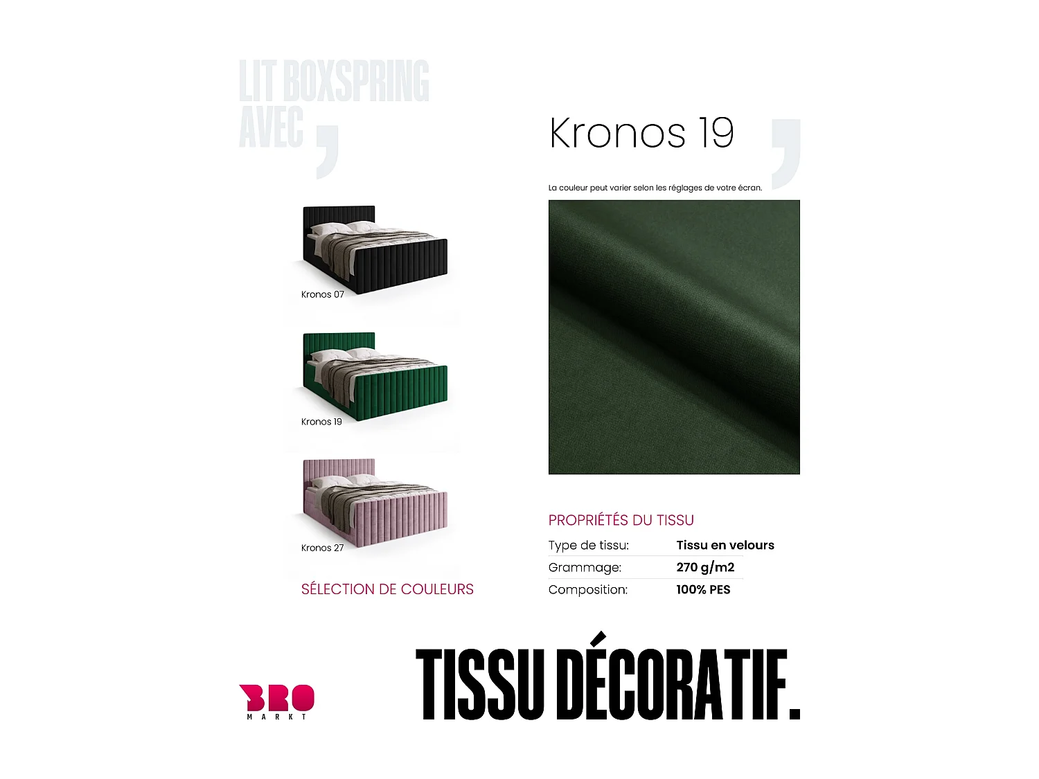 Lit boxspring avec rangement DREAM DUO - matelas - surmatelas - vert foncé - 140x200 cm