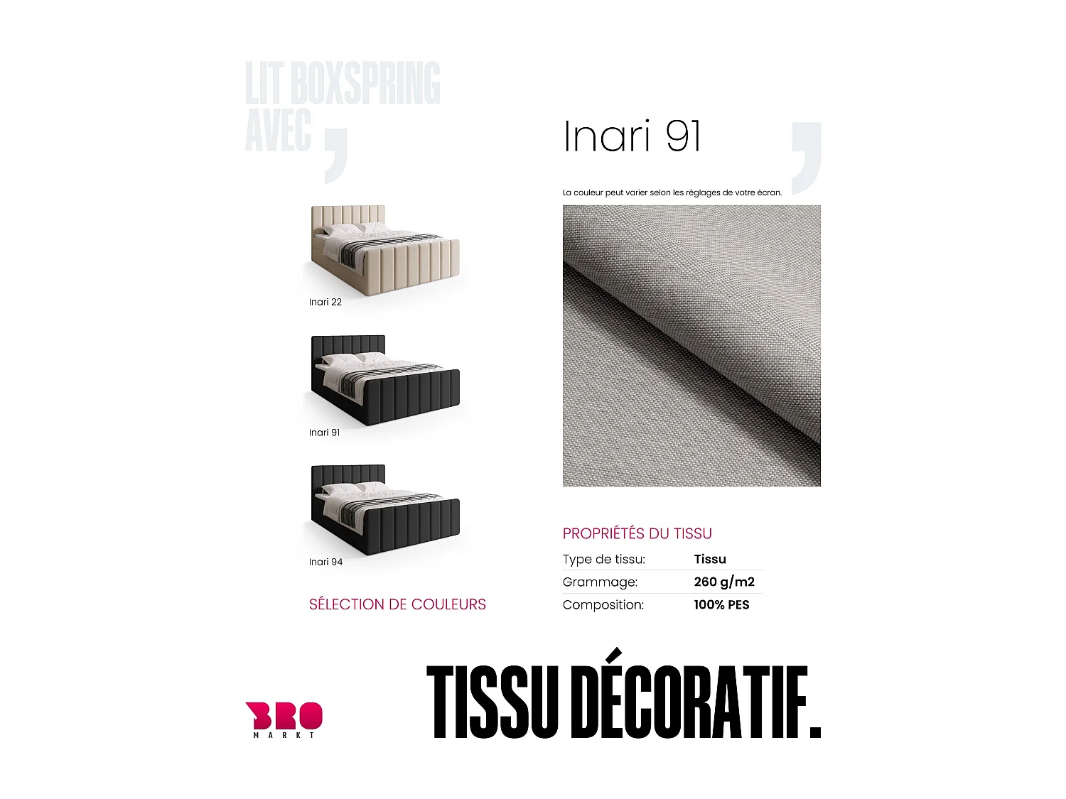 Lit boxspring avec rangement DENVER DUO - matelas - surmatelas - gris clair - 180x200 cm