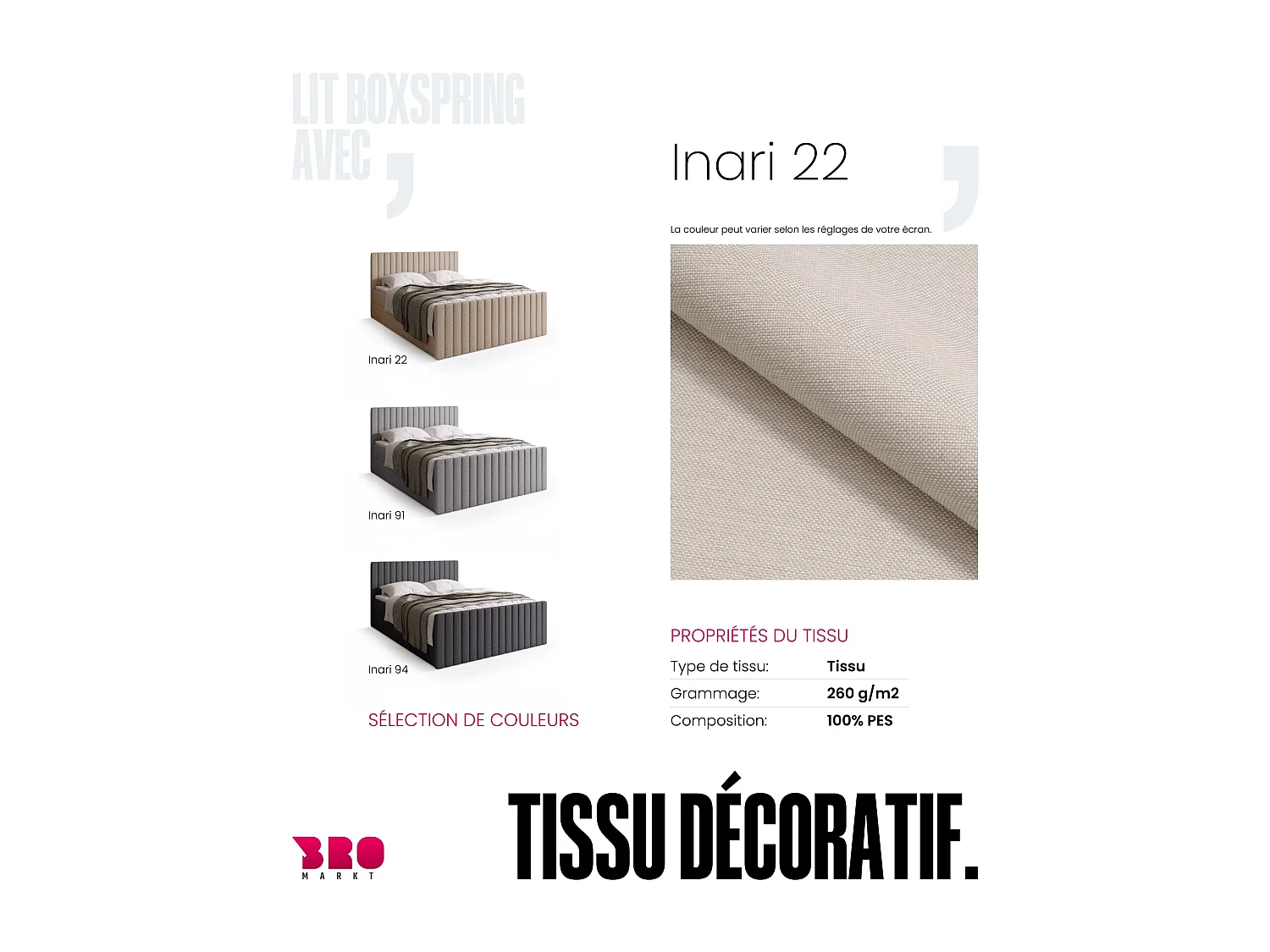 Lit boxspring avec rangement DREAM DUO - matelas - surmatelas - crème - 140x200 cm