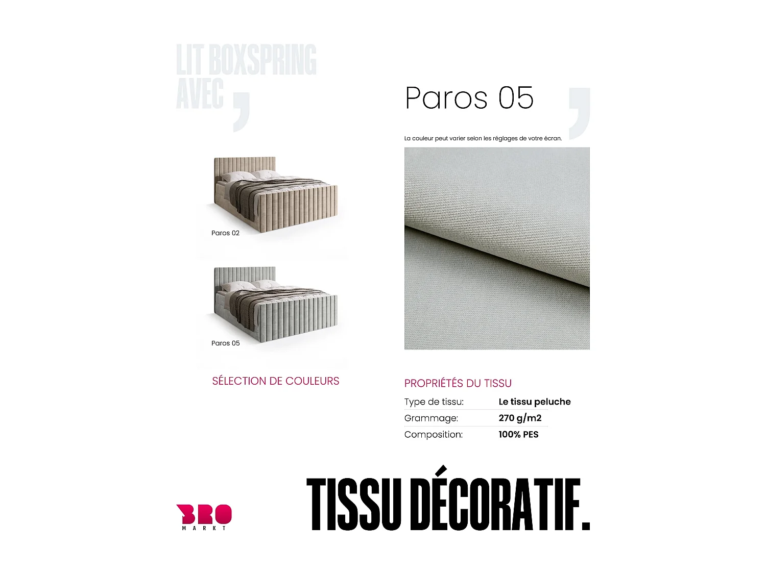 Lit boxspring avec rangement DREAM DUO - matelas - surmatelas - gris - 160x200 cm