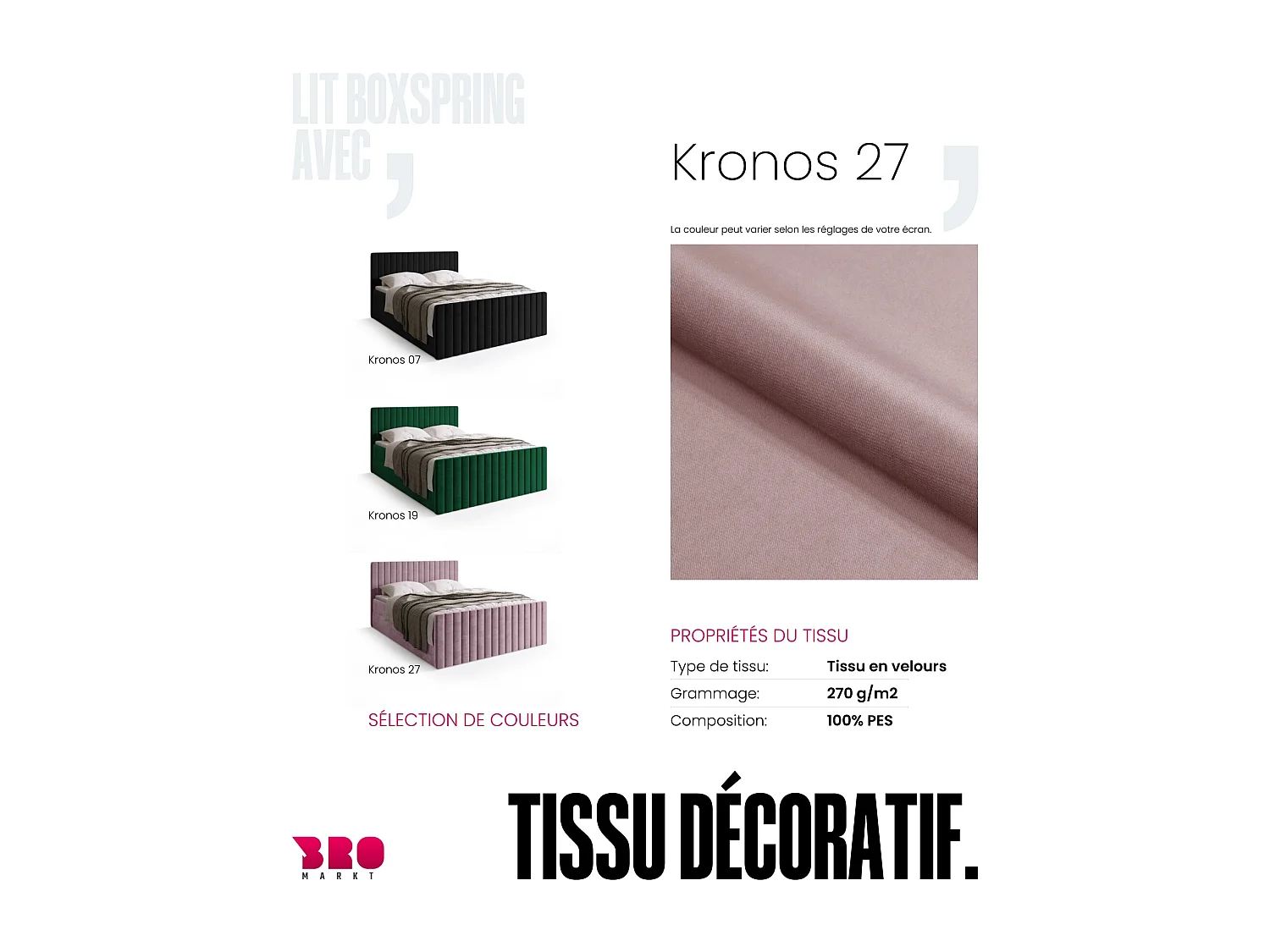 Lit boxspring avec rangement DREAM DUO - matelas - surmatelas - rose poudré - 180x200 cm