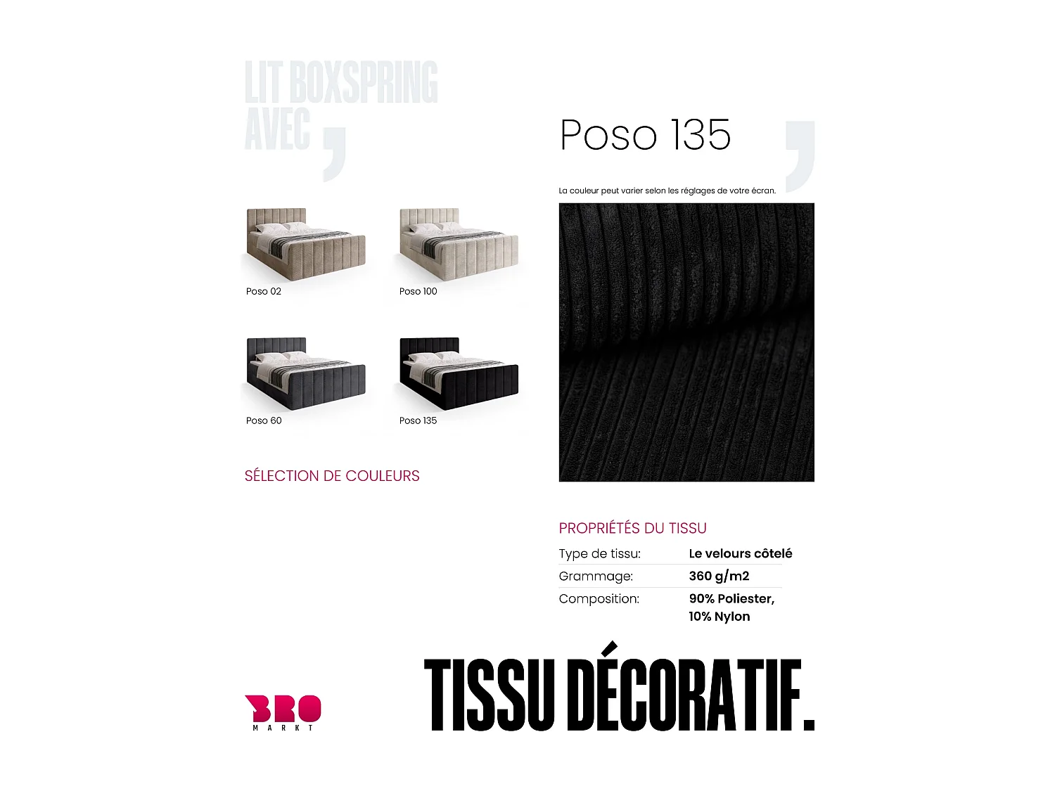 Lit boxspring avec rangement DENVER DUO - matelas - surmatelas - noir - 140x200 cm