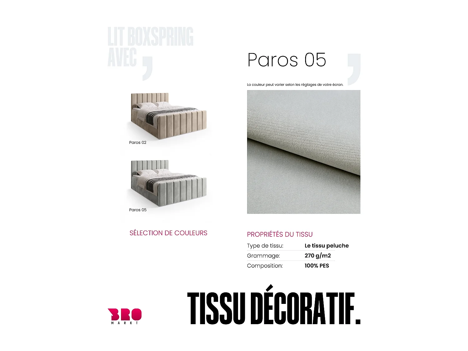 Lit boxspring avec rangement DENVER DUO - matelas - surmatelas - gris - 160x200 cm