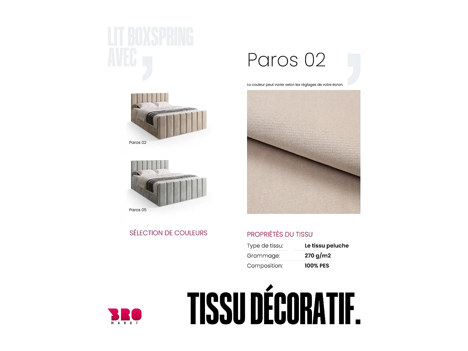 Lit boxspring avec rangement DENVER DUO - matelas - surmatelas - camel - 160x200 cm