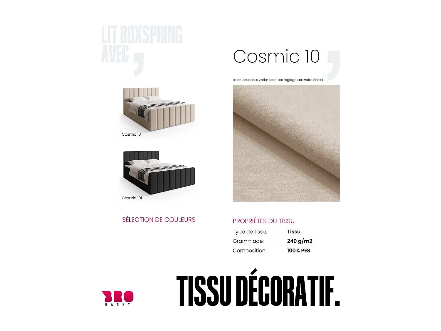 Lit boxspring avec rangement DENVER DUO - matelas - surmatelas - beige - 160x200 cm