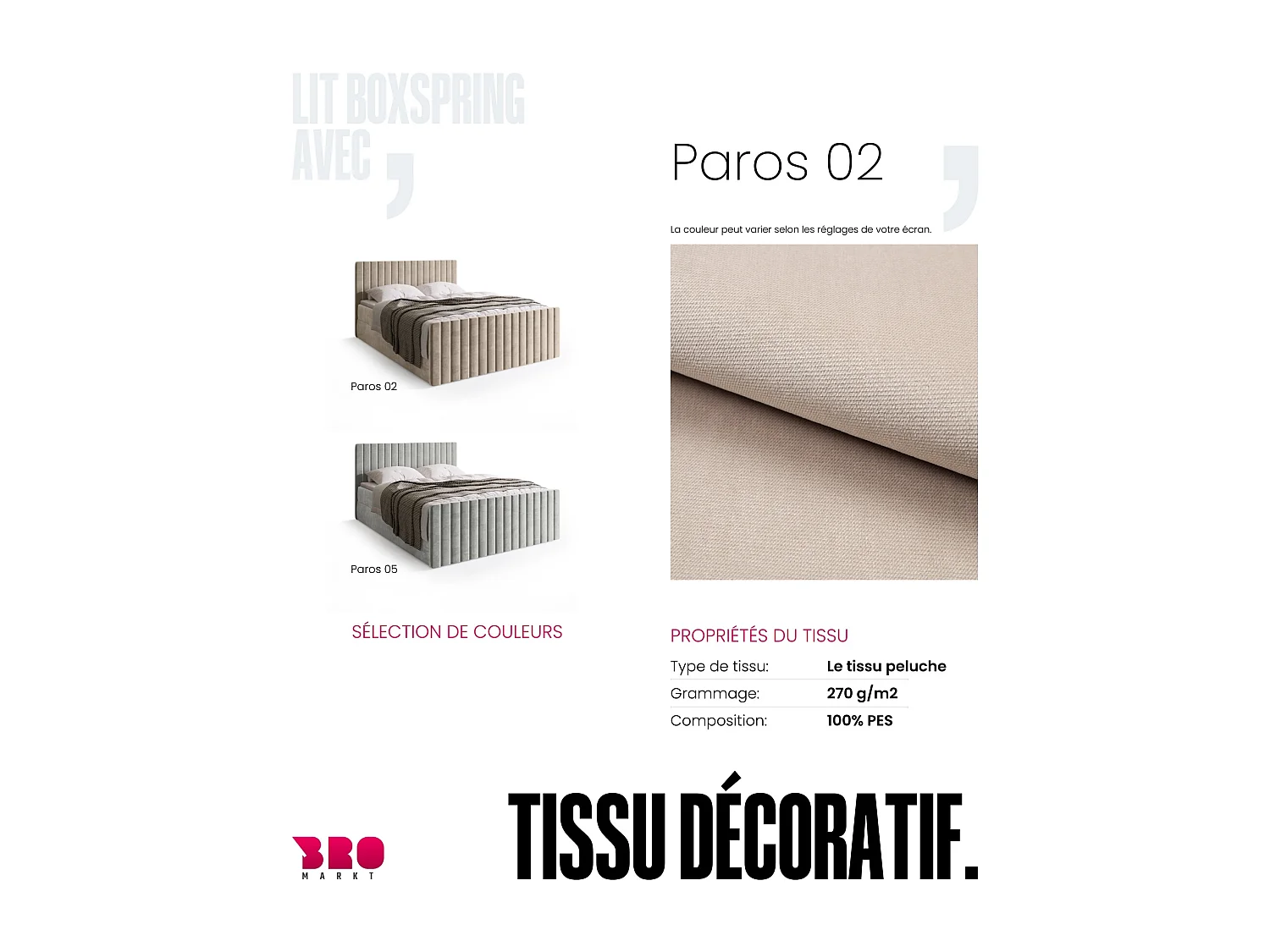 Lit boxspring avec rangement DREAM DUO - matelas - surmatelas - camel - 160x200 cm