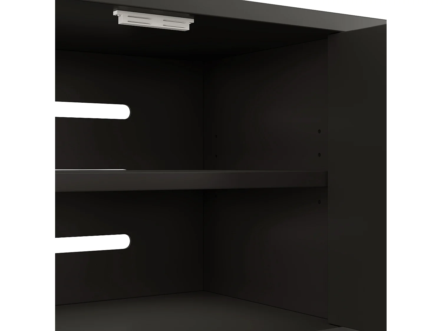 Buffet pour chat dissimulé - 140 x 40 x 45.5 cm - Griffoir et ventilation intégrés - avec 3 portes - aggloméré - noir