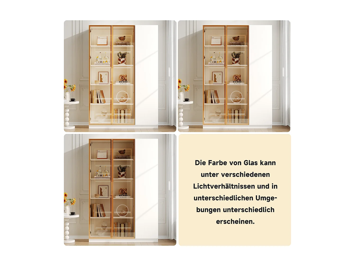 Vitrine vitrée haut - 110 x 35 x 165 cm - aevc 3 portes + Leds + étagères réglables - MDF - blanc