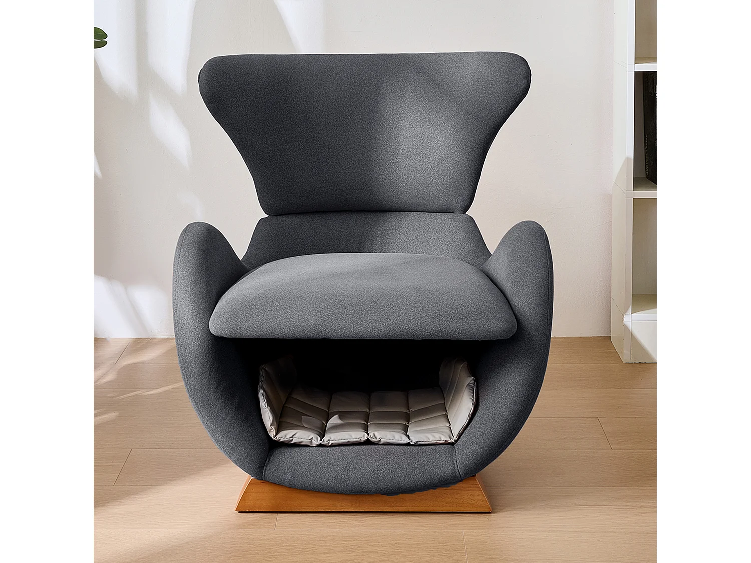 Fauteuil adapté aux animaux de compagnie - 66 x 69 x 76 cm - tissu anti-griffures - bois - gris