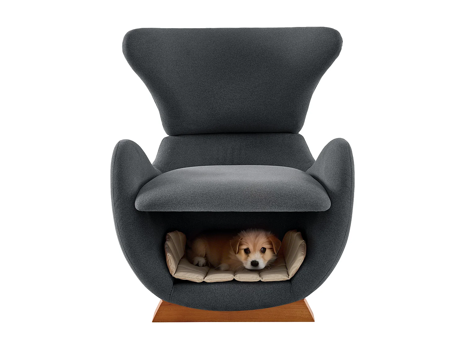 Fauteuil adapté aux animaux de compagnie - 66 x 69 x 76 cm - tissu anti-griffures - bois - gris