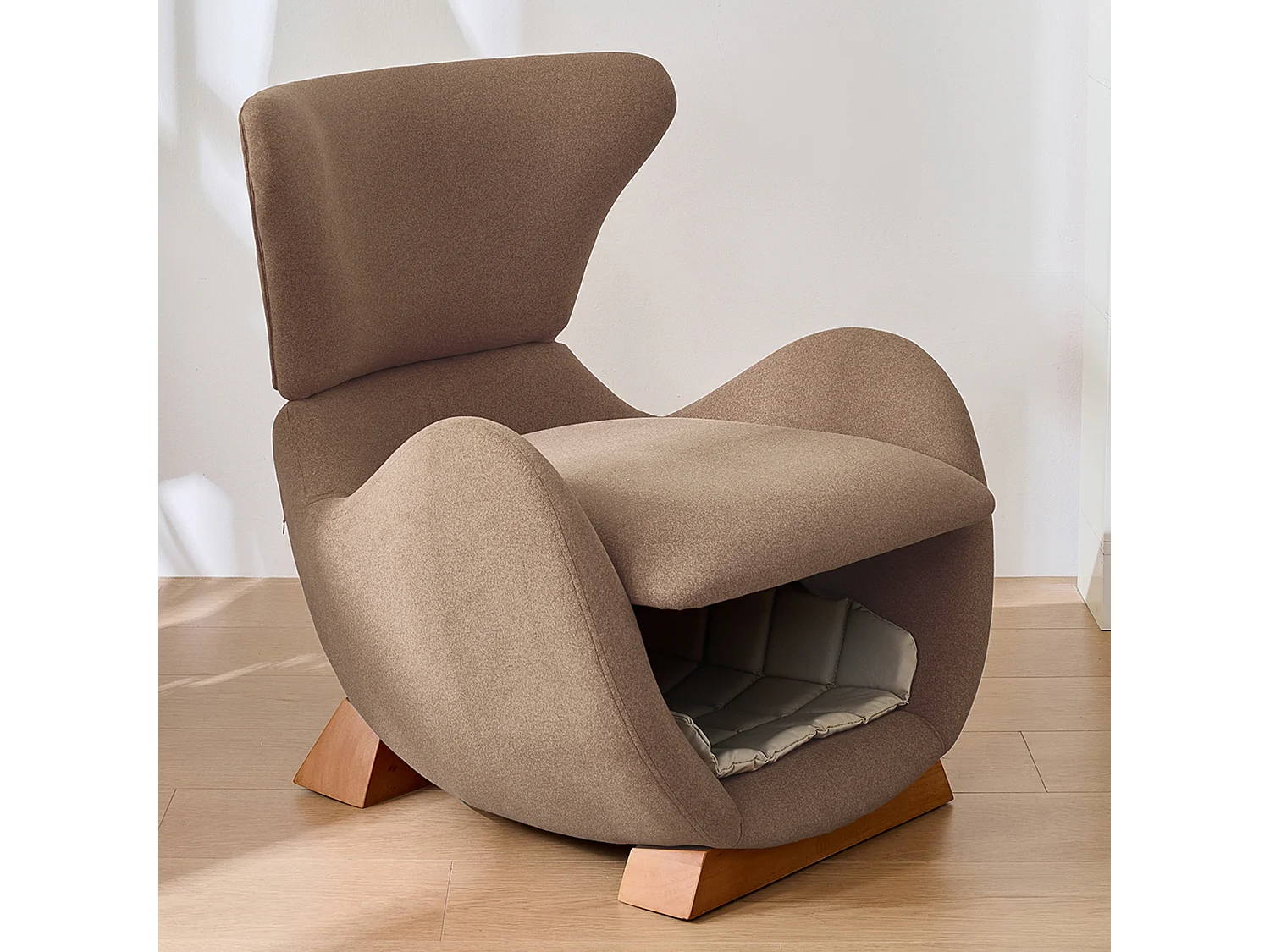 Fauteuil adapté aux animaux de compagnie - 66 x 69 x 76 cm - tissu anti-griffures - bois - marron