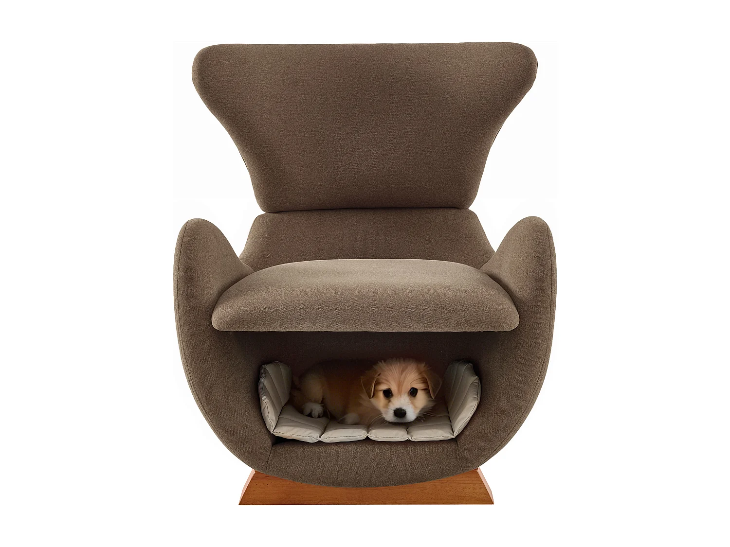 Fauteuil adapté aux animaux de compagnie - 66 x 69 x 76 cm - tissu anti-griffures - bois - marron