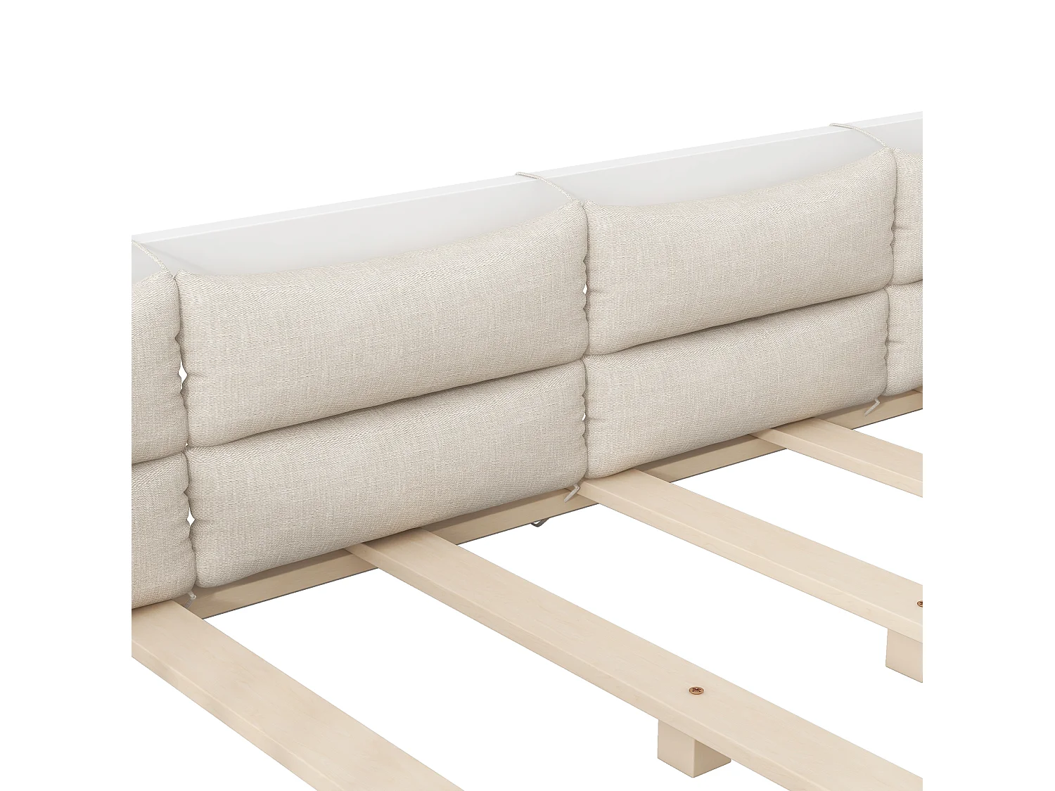 Lit plateforme pour enfant - 90 x 200 cm - avec garde-corps - avec sommier à lattes - bois + MDF - blanc