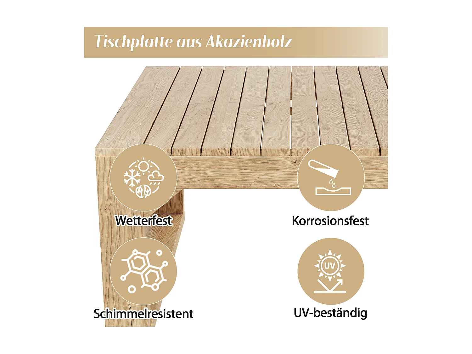 Ensemble de mobilier de jardin 4-6 places - avec canapé 3 places + 2 chaises + repose-pieds + table - Polyester - crème