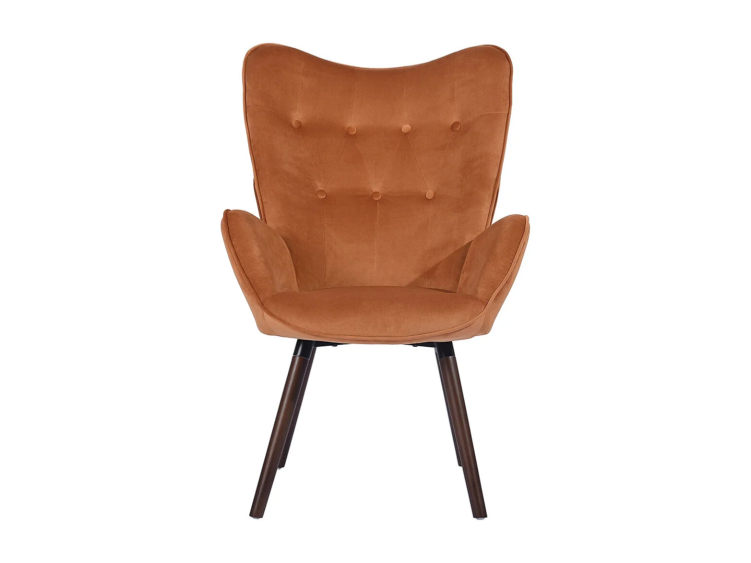 Poltrona Design Scandinavo schienale Alto Velluto Terracotta Velluto Sedia Lounge