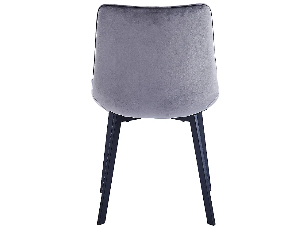 Set 4 Sedie da Pranzo Rivestimento Velluto Grigio Sedia Ufficio Casa Ergonomica