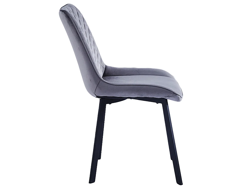 Set 4 Sedie da Pranzo Rivestimento Velluto Grigio Sedia Ufficio Casa Ergonomica