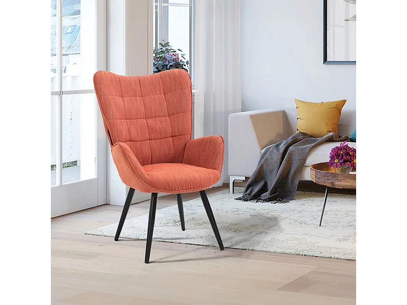 Poltrona da Casa Ufficio Papaya Tessuto Sedia con Seduta Ergonomica e Braccioli