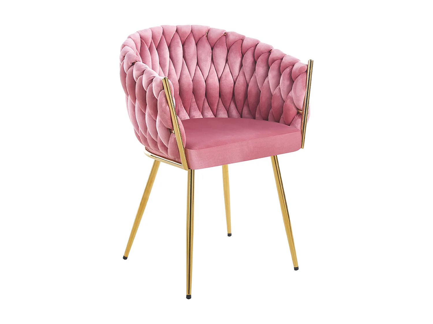 Set 2 Sedie per Sala da Pranzo e Ufficio in Velluto Rosa Antico Sedia Ergonomica