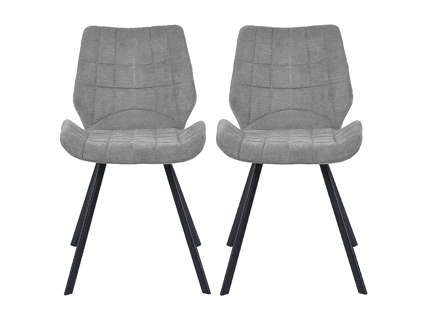 Set 2 Sedie per Sala da Pranzo Sgabelli Tessuto Seduta Ergonomica Colore Grigio