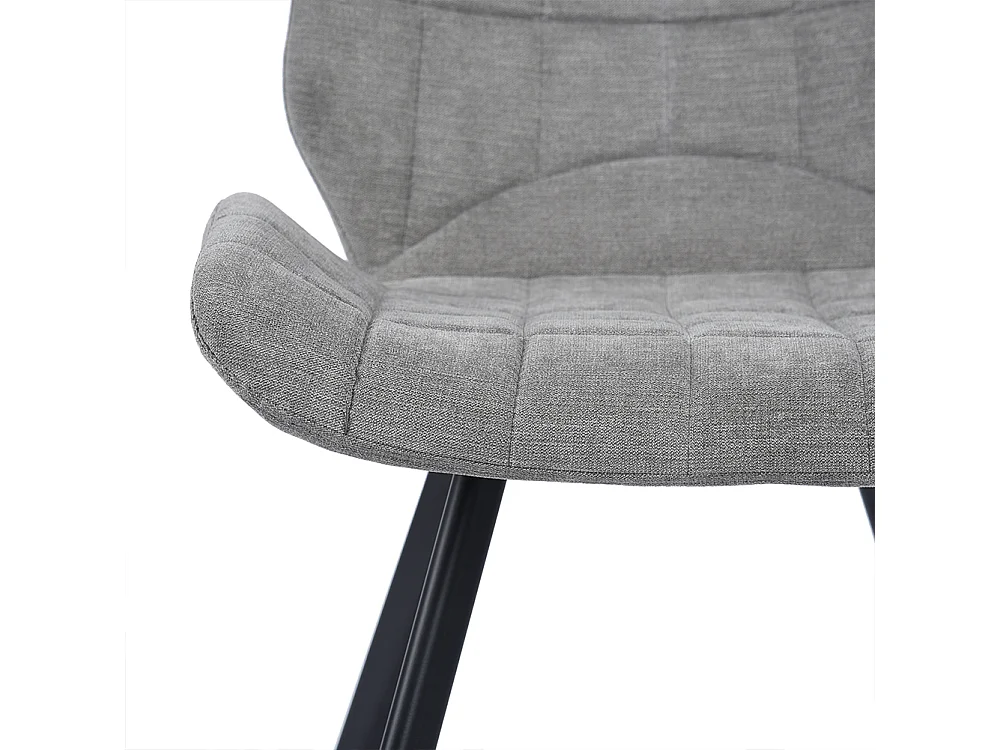 Set 2 Sedie per Sala da Pranzo Sgabelli Tessuto Seduta Ergonomica Colore Grigio