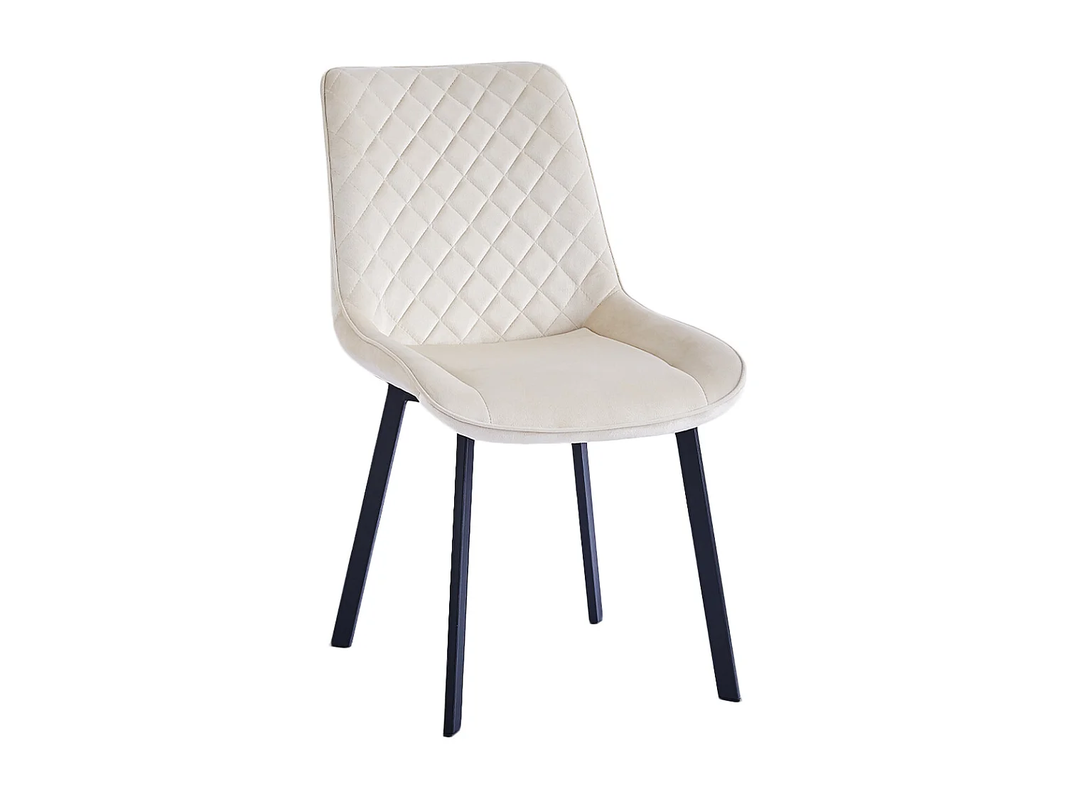 Set 4 Sedie da Pranzo Rivestimento Velluto Beige Sedia Ufficio Casa Ergonomica