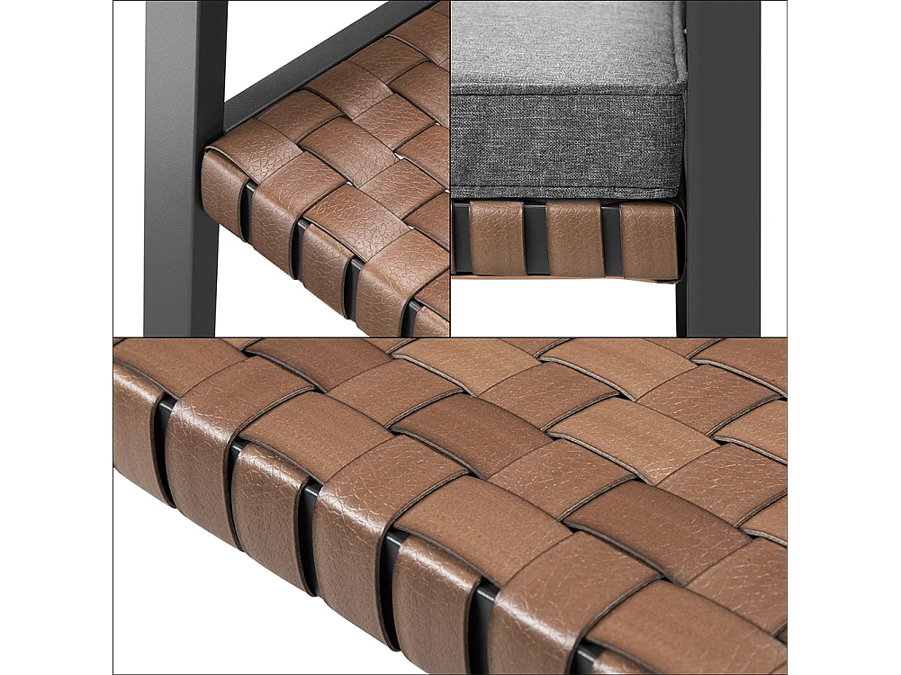 Set Salotto da Giardino Salottino Poltrone e Tavolo da Esterno e Cuscini Grigio