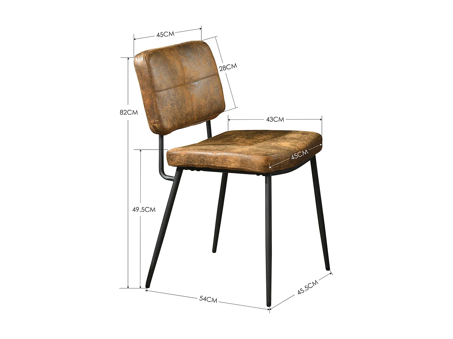 Set 2 Sedie per Sala da Pranzo Sgabelli in Pelle Scamosciata Seduta Ergonomica