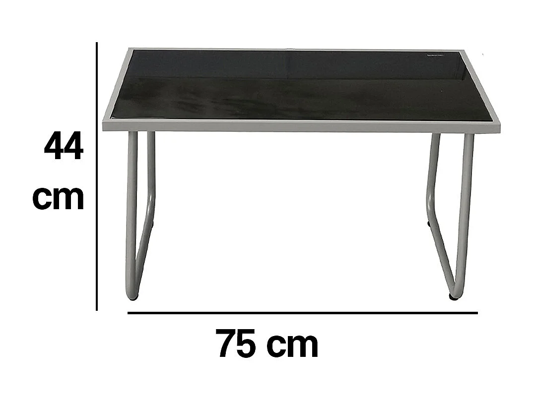 Set Salotto da Giardino con 2 Sedie Divano e Tavolino per Patio Esterno Grigio