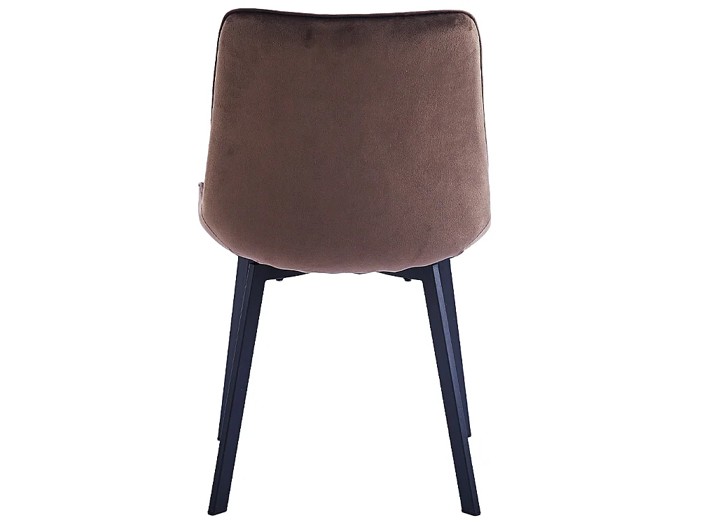 Set 4 Sedie da Pranzo Rivestimento Velluto Marrone Sedia Ufficio Casa Ergonomica