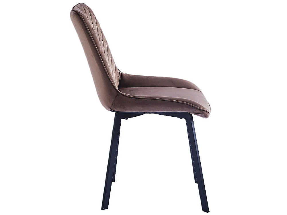 Set 4 Sedie da Pranzo Rivestimento Velluto Marrone Sedia Ufficio Casa Ergonomica