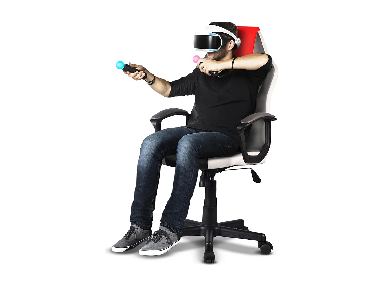 Sedia Poltrona Gaming Scrivania Ufficio Regolabile Girevole Direzionale Rosso