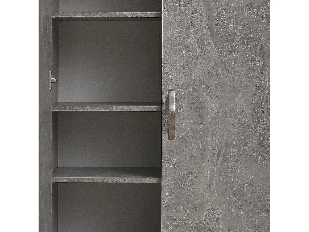 Mobile Armadio Scarpiera Casa 6 Ripiani Porta Scarpe con 2 Ante Multiuso Cemento